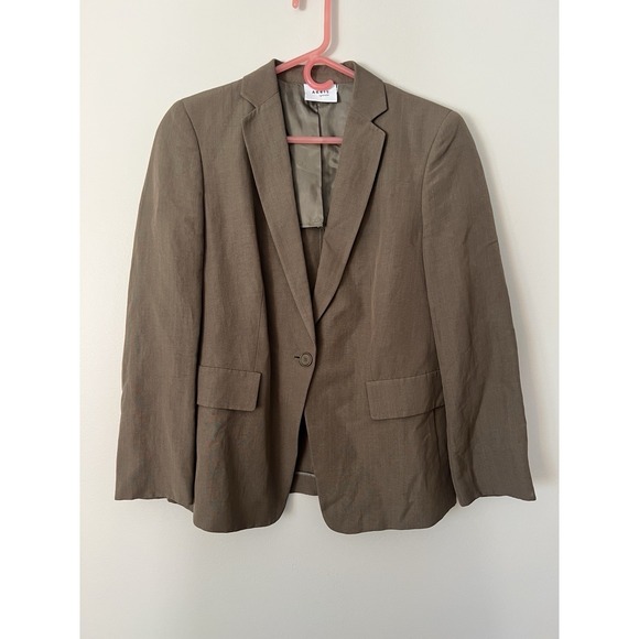 Akris Jackets & Blazers - AKRIS Punto Brown Linen Blend Jacket Blazer One Button Size 10
